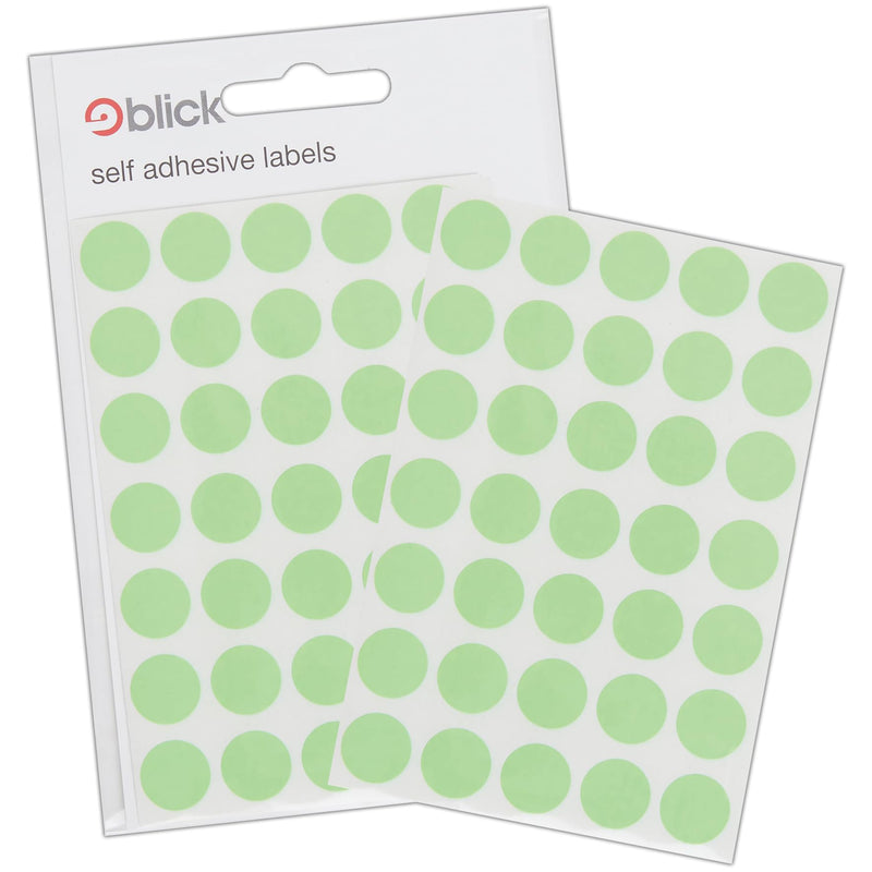 Blick Labels, Fluorescent Green, Self Adhesive Stickers, Coloured Dot, Circles, 13mm, 140 Labels, for Home, Office, Family, School, Holiday Calendar Organising, Planner, Rewards Chart, Colour Coding