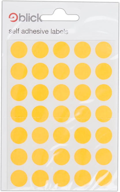 Blick Labels, Fluorescent Orange, Self Adhesive Stickers, Coloured Dot, Circles, 13mm, 140 Labels, for Home, Office, Family, School, Holiday Calendar Organising, Planner, Rewards Chart, Colour Coding