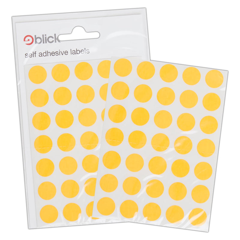 Blick Labels, Fluorescent Orange, Self Adhesive Stickers, Coloured Dot, Circles, 13mm, 140 Labels, for Home, Office, Family, School, Holiday Calendar Organising, Planner, Rewards Chart, Colour Coding
