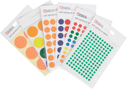 Blick Labels, Fluorescent Red, Self Adhesive Stickers, Coloured Dot, Circles, 13mm, 140 Labels, for Home, Office, Family, School, Holiday Calendar Organising, Planner, Rewards Chart, Colour Coding