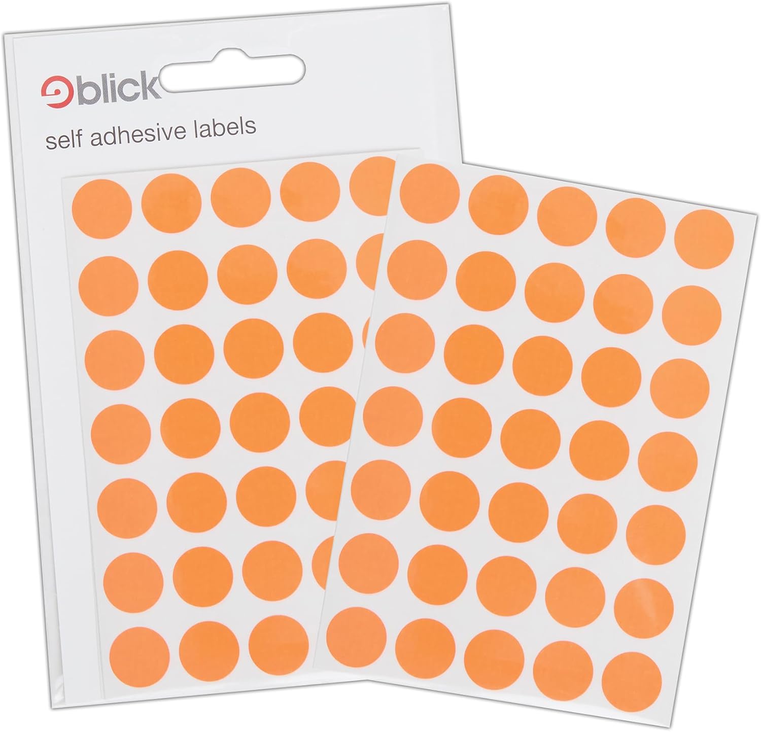 Blick Labels, Fluorescent Red, Self Adhesive Stickers, Coloured Dot, Circles, 13mm, 140 Labels, for Home, Office, Family, School, Holiday Calendar Organising, Planner, Rewards Chart, Colour Coding