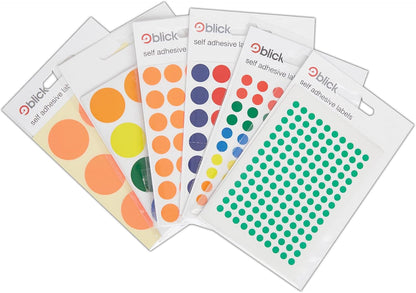 Blick Labels, Fluorescent Yellow, Self Adhesive Stickers, Coloured Dot, Circles, 13mm, 140 Labels, for Home, Office, Family, School, Holiday Calendar Organising, Planner, Rewards Chart, Colour Coding