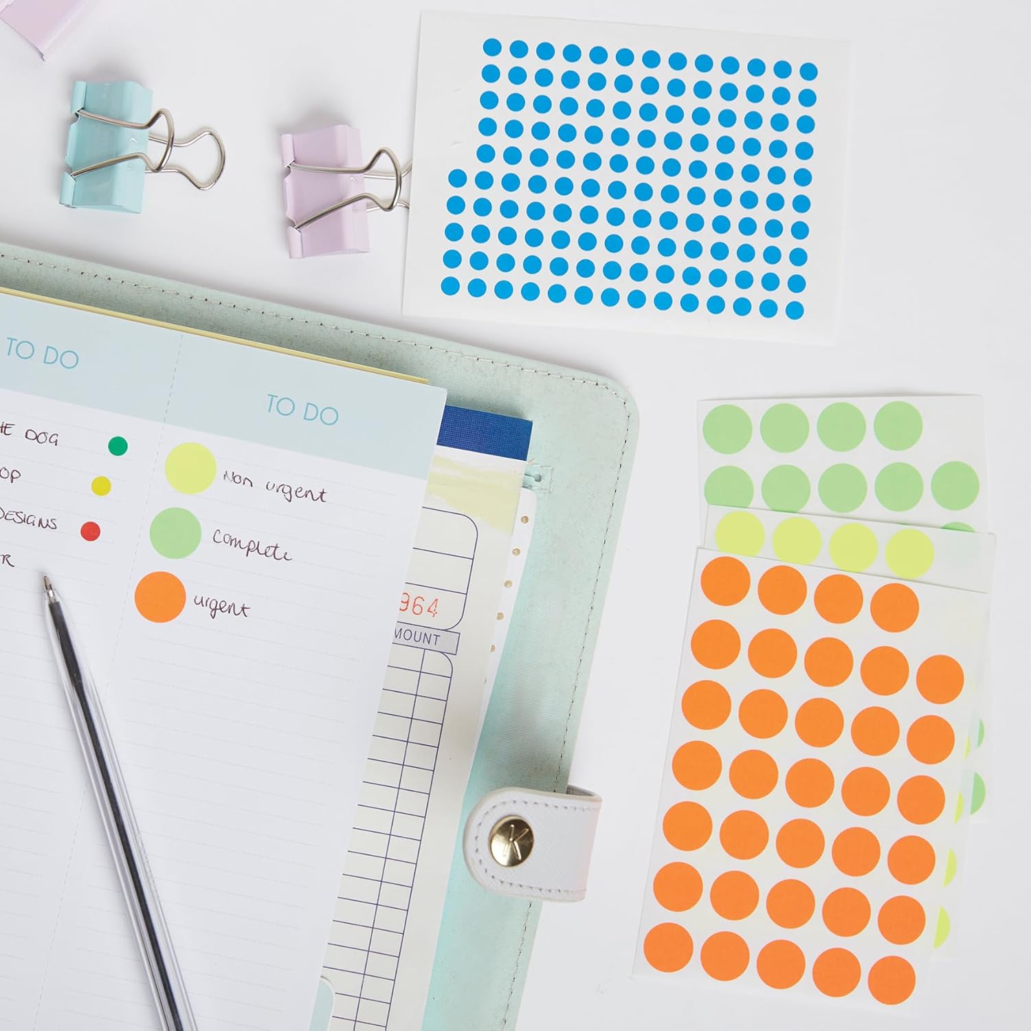 Blick Labels, Fluorescent Yellow, Self Adhesive Stickers, Coloured Dot, Circles, 13mm, 140 Labels, for Home, Office, Family, School, Holiday Calendar Organising, Planner, Rewards Chart, Colour Coding