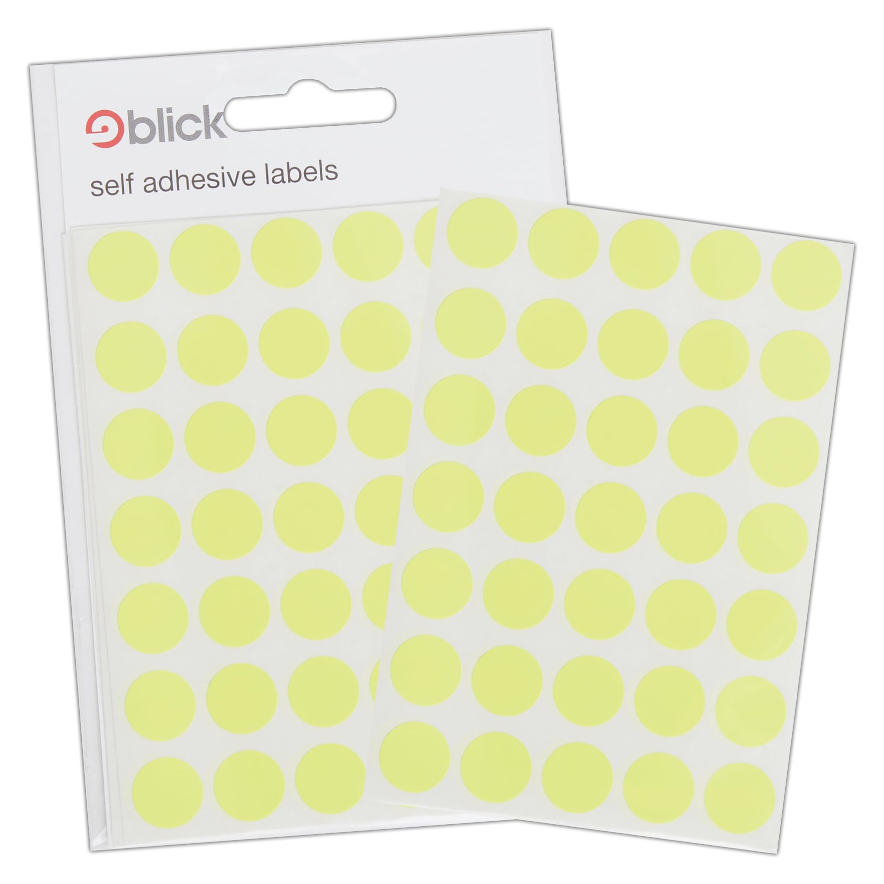 Blick Labels, Fluorescent Yellow, Self Adhesive Stickers, Coloured Dot, Circles, 13mm, 140 Labels, for Home, Office, Family, School, Holiday Calendar Organising, Planner, Rewards Chart, Colour Coding