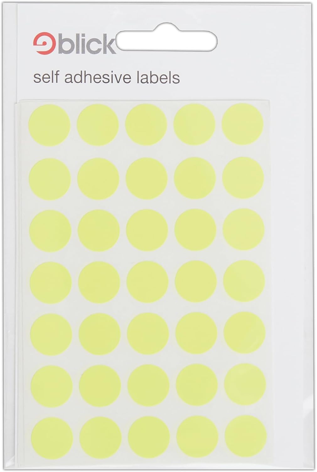 Blick Labels, Fluorescent Yellow, Self Adhesive Stickers, Coloured Dot, Circles, 13mm, 140 Labels, for Home, Office, Family, School, Holiday Calendar Organising, Planner, Rewards Chart, Colour Coding