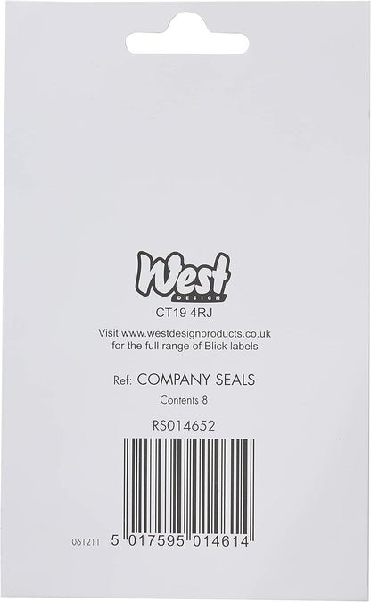 Blick Labels, Red, Self Adhesive Stickers, Company Seal, 50mm, 8 Labels, for Home, Office, Family, School, Letters