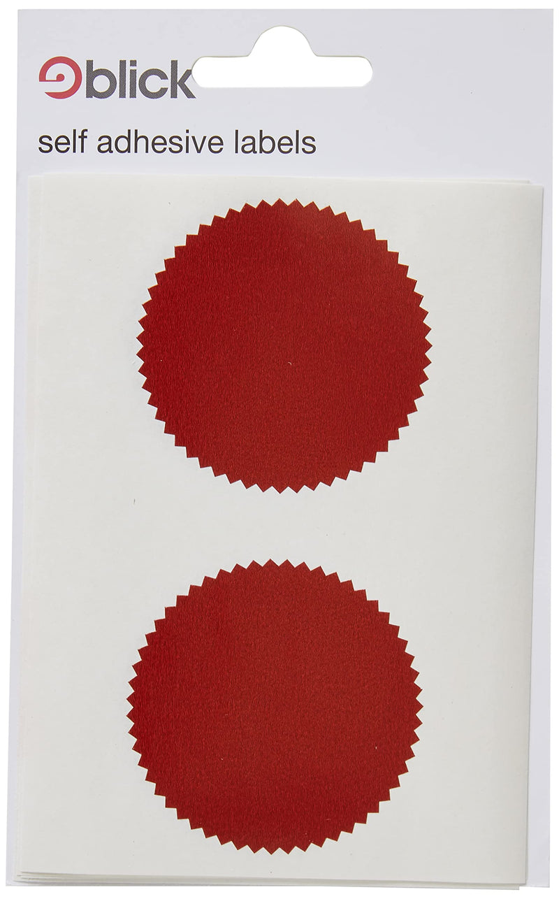 Blick Labels, Red, Self Adhesive Stickers, Company Seal, 50mm, 8 Labels, for Home, Office, Family, School, Letters