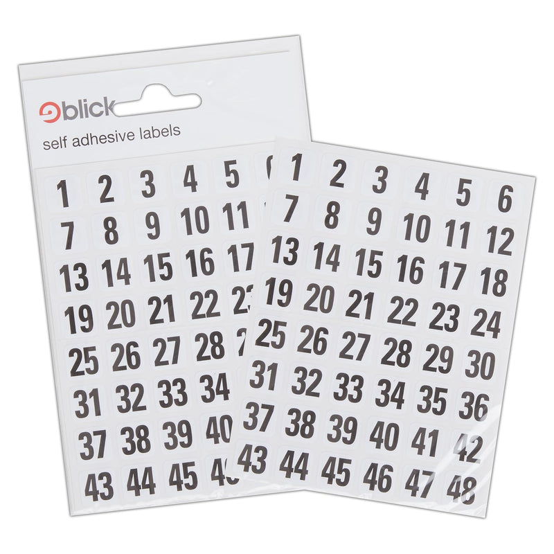 Blick Labels, Black, Self Adhesive Stickers, 00-99 Numbers, 13mm x 13mm, 144 Labels, for Home, Office, Family, School, Holiday Calendar Organising, Planner, Rewards Chart, Colour Coding