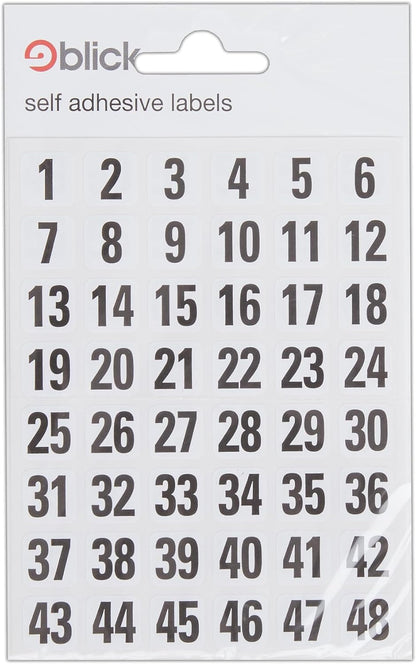 Blick Labels, Black, Self Adhesive Stickers, 00-99 Numbers, 13mm x 13mm, 144 Labels, for Home, Office, Family, School, Holiday Calendar Organising, Planner, Rewards Chart, Colour Coding