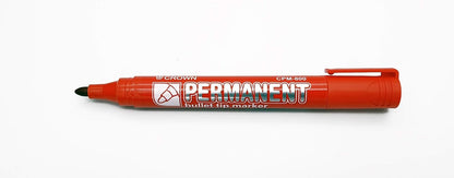 CROWN 5 Star Office Permanent Marker Xylene/Toluene-free Smear proof Bullet Tip 2mm Line Red (Pack of 12