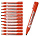 CROWN 5 Star Office Permanent Marker Xylene/Toluene-free Smear proof Bullet Tip 2mm Line Red (Pack of 12