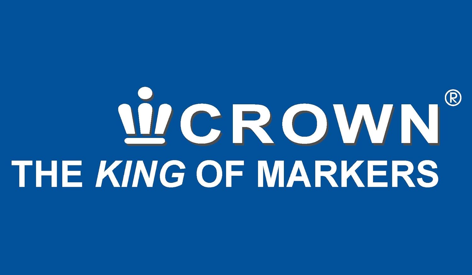 CROWN Permanent Markers Bullet Tip Markers - Pack Of 12 - Permanent Ink - Blue - 2mm Line