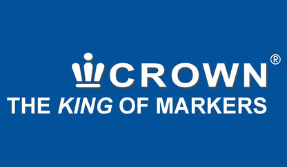 CROWN Permanent Markers Bullet Tip Markers - Pack Of 12 - Permanent Ink - Blue - 2mm Line