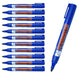 CROWN Permanent Markers Bullet Tip Markers - Pack Of 12 - Permanent Ink - Blue - 2mm Line