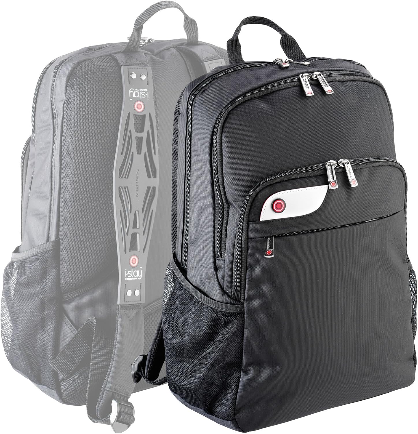 i-stay black 15.6 laptop backpack is0105. Best school rucksack. Cool stylish Men’s backpack. Great travel rucksack. Comes complete with i-stay non slip straps. Healthy backpack - commended by the coll