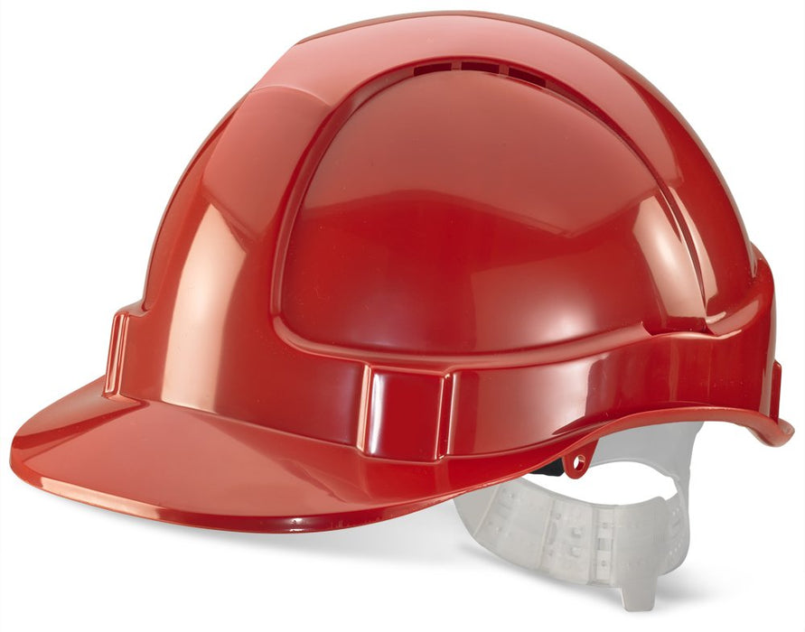 Economy Vented Safety Helmet Red