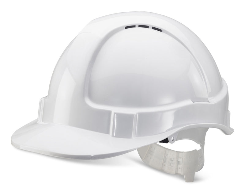 Economy Vented Safety Helmet Wht