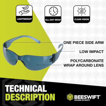 Ancona Wraparound Saf Glasses Grey