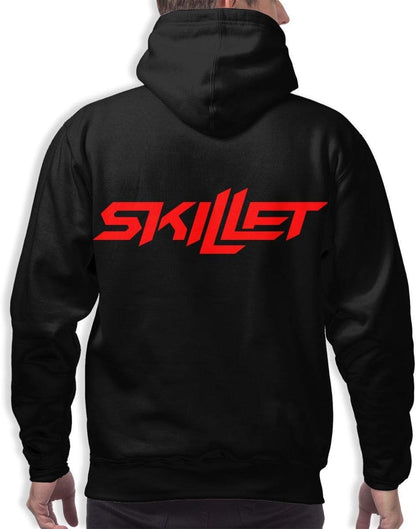 Hooded Sweatshirt Skillet Logo Man 3D Print Pullover Hooded Sweatshirt Hoodies Big Pockets Black
