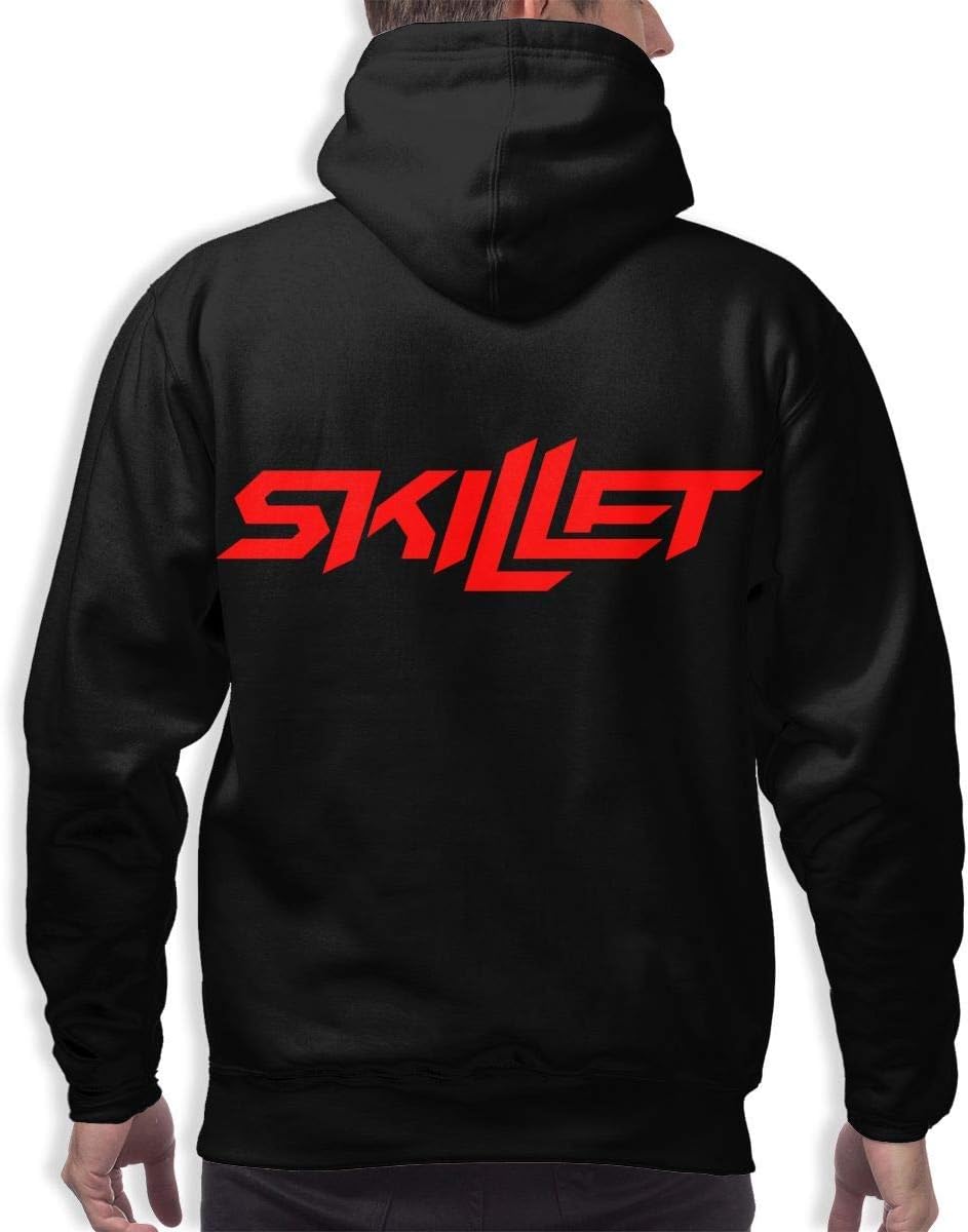 Hooded Sweatshirt Skillet Logo Man 3D Print Pullover Hooded Sweatshirt Hoodies Big Pockets Black