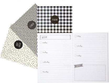 Pukka Pad, Carpe Diem 32 Page A6 4 Pack – Includes Plain, Lined, Dotted, and Planner Notebooks –