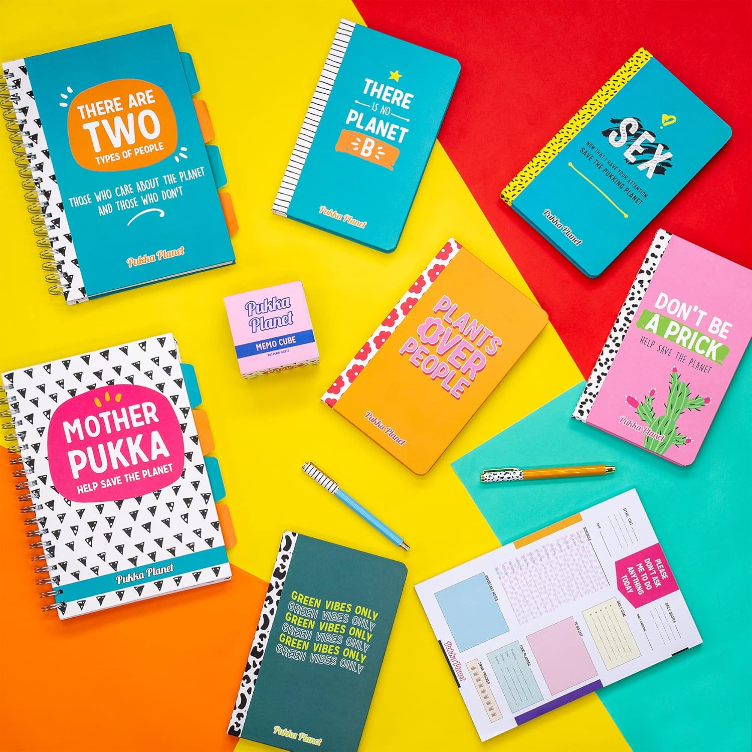 Pukka Pad, Pukka Planet B5 Daily Planner Pad Featuring 100% Recycled Paper with Space for Calls, Emails, Exercise, Goals, to-Go Lists, Notes, and Schedule – 25 x 19cm