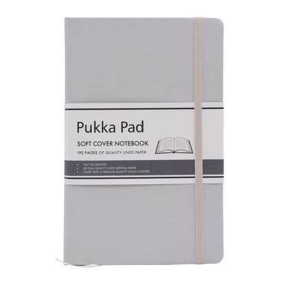 Pukka Pad, Soft Cover Notebook – 192 Pages of 80GSM Acid-Free Lined Paper – Vegan Leather Cover with Inner Pocket, Ribbon Bookmark, and Elasticated Closure – 130 x 210mm