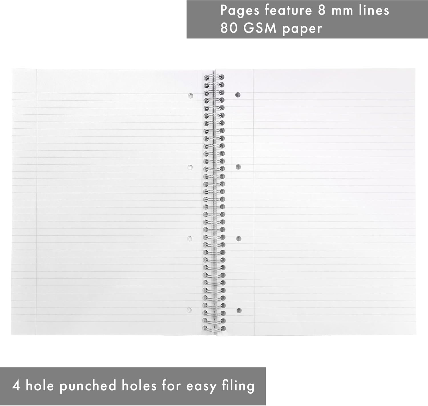 Pukka Pad Pastel A4 Jotta Notebooks – Pack of 3 Wirebound Notepads with 200 Pages, 100 Sheets of 80GSM 8mm Feint Ruled Paper and Perforated 4-Hole Punched Margins – Pink, Blue, & Green, 29.7 x 22.4 cm