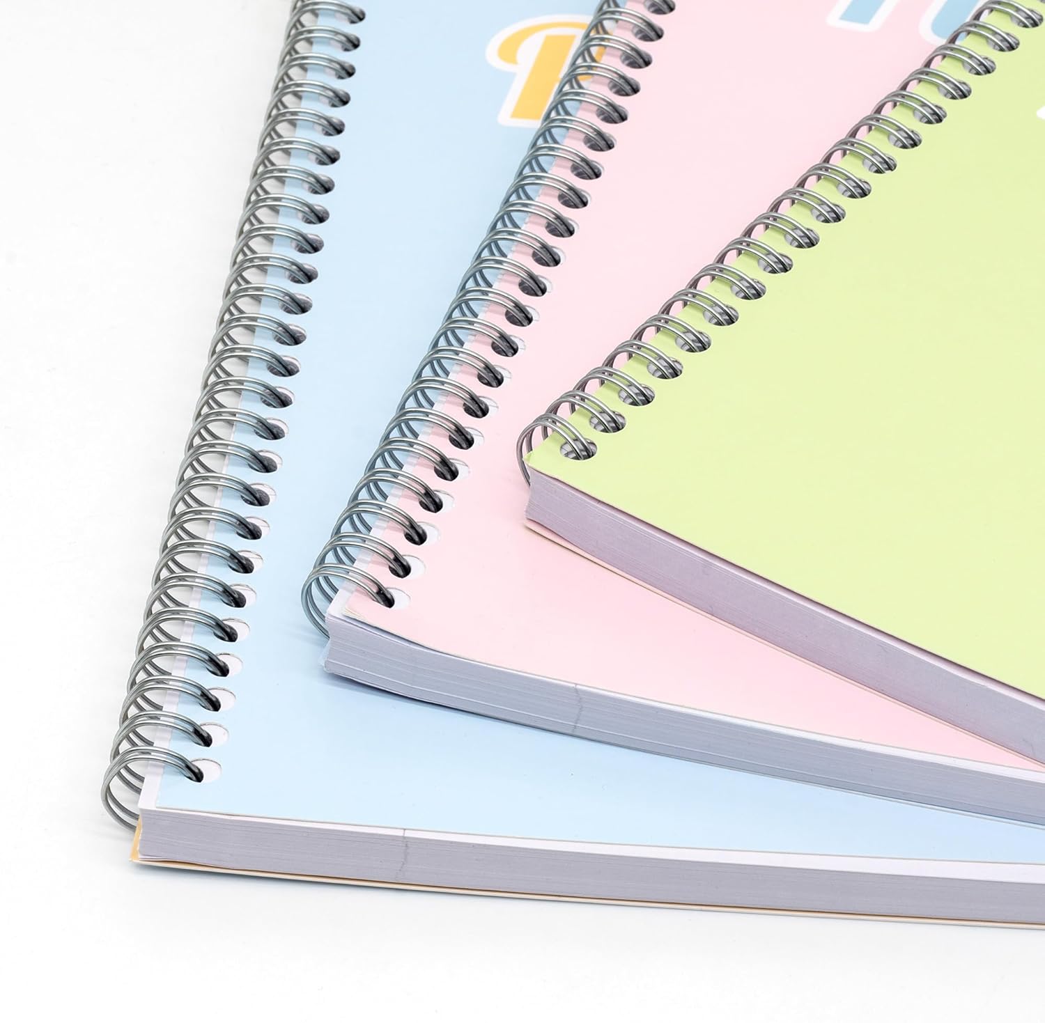 Pukka Pad Pastel A4 Jotta Notebooks – Pack of 3 Wirebound Notepads with 200 Pages, 100 Sheets of 80GSM 8mm Feint Ruled Paper and Perforated 4-Hole Punched Margins – Pink, Blue, & Green, 29.7 x 22.4 cm