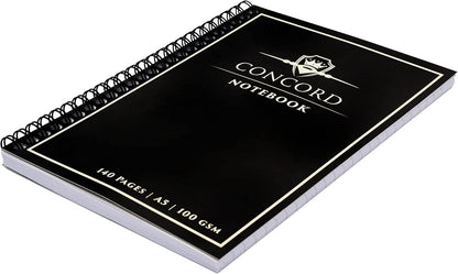 Pukka Pad, Concord 5-Pack A5 Wirebound Jotta Notebook - 140 Pages - Black, 14.8 x 21cm