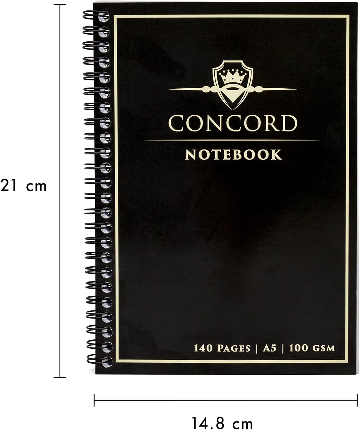 Pukka Pad, Concord 5-Pack A5 Wirebound Jotta Notebook - 140 Pages - Black, 14.8 x 21cm