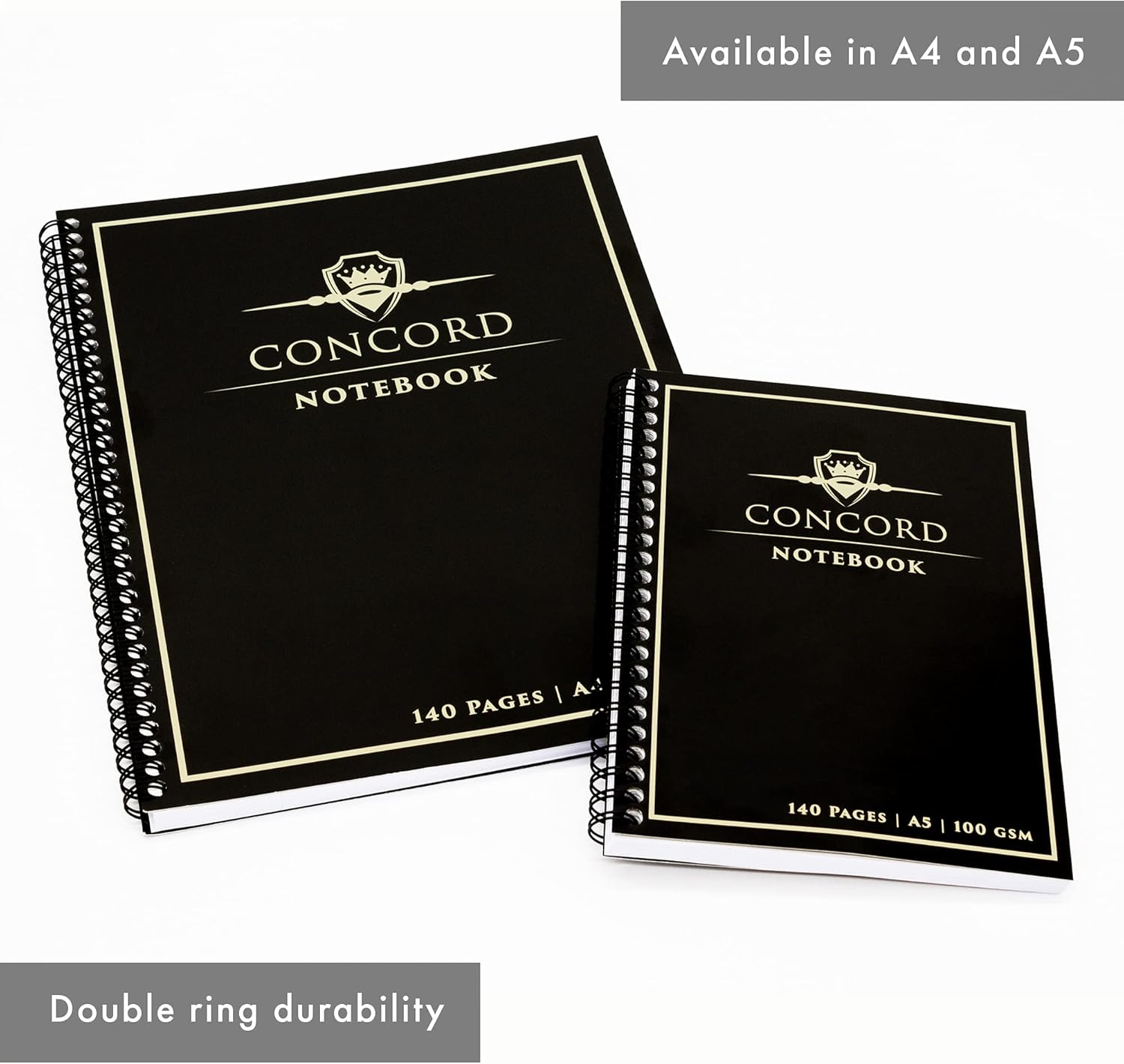 Pukka Pad, Concord 5-Pack A5 Wirebound Jotta Notebook - 140 Pages - Black, 14.8 x 21cm