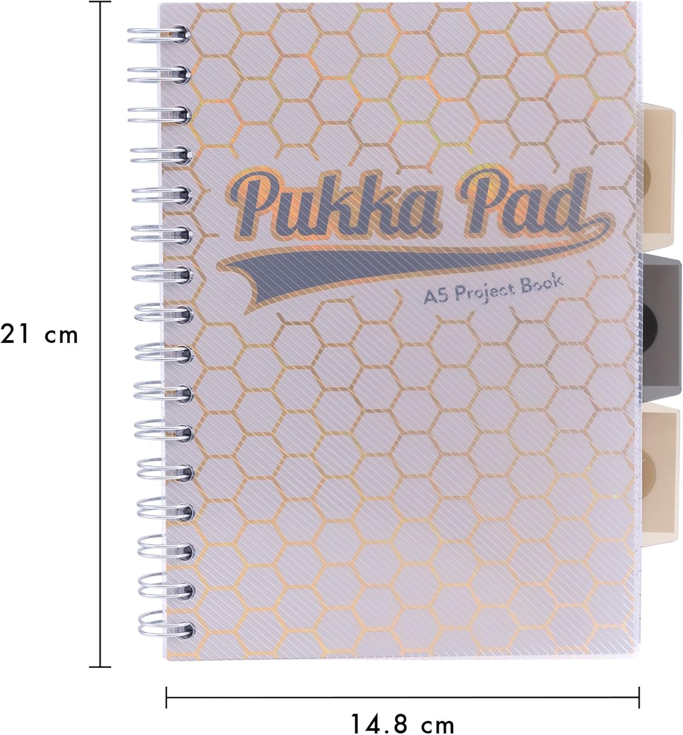 Pukka Pad Haze A5 Project Book – Pack of 3 Wirebound Notebooks with 5 Repositionable Dividers with Storage Pockets and Tabs for Organisation and Personalisation – 200 Pages, 100 Sheets of 80GSM Paper