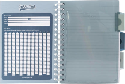 Pukka Pad Haze A5 Project Book – Pack of 3 Wirebound Notebooks with 5 Repositionable Dividers with Storage Pockets and Tabs for Organisation and Personalisation – 200 Pages, 100 Sheets of 80GSM Paper