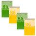 Pukka Pad Essentials B6 Shorthand Notebook – Pack of 4 Top Wire-Bound Notepads in Assorted Green & Yellow – 160 Pages, 80 Sheets of FSC 60GSM Lined Paper with Page Perforation