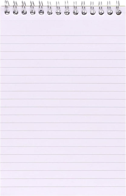 Pukka Pad Essentials B6 Shorthand Notebook – Pack of 4 Top Wire-Bound Notepads in Assorted Green & Yellow – 160 Pages, 80 Sheets of FSC 60GSM Lined Paper with Page Perforation