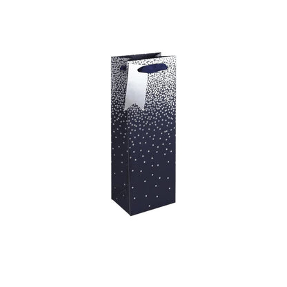 Clairefontaine 30864-4Cpack Set of 6 Excellia Gift Bags Bottle Size 12.7 x 9 x 35.5 cm 210 g Silver Star on Silver Background Gift Packaging Bottle
