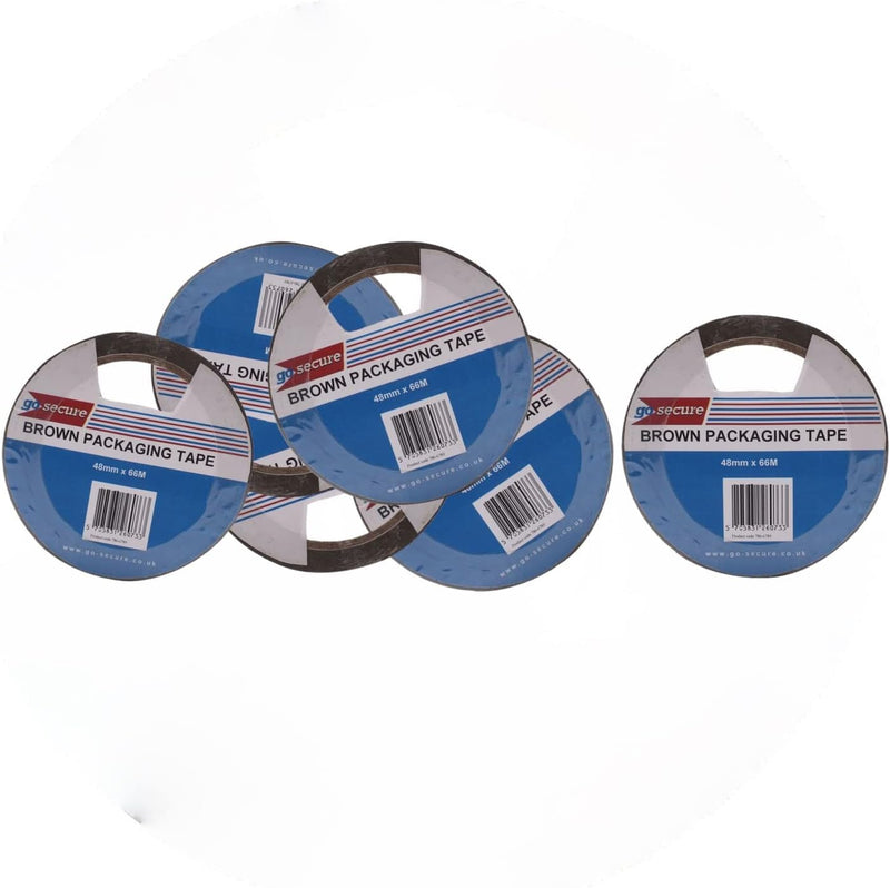 GoSecure Packaging Tape 50mmx66m Brown (Pack of 6