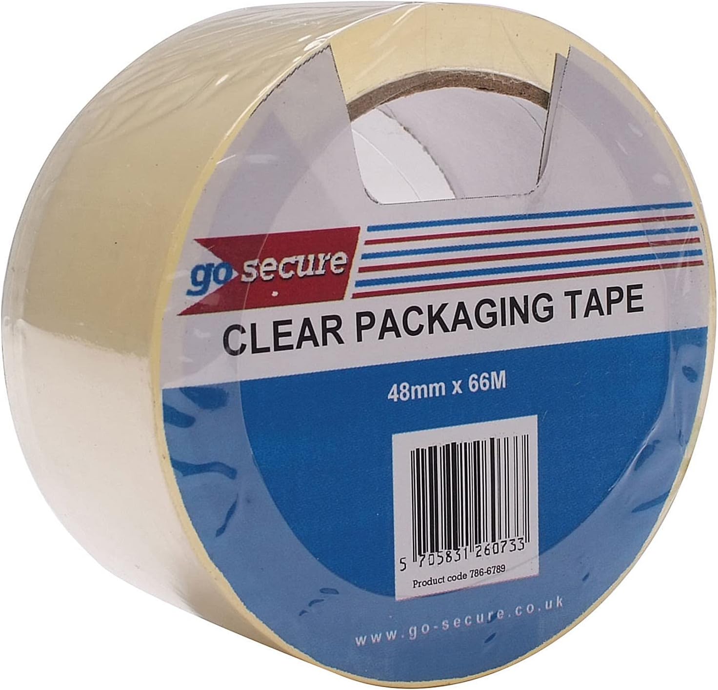 GoSecure Packaging Tape 50mmx66m Clear (Pack of 6