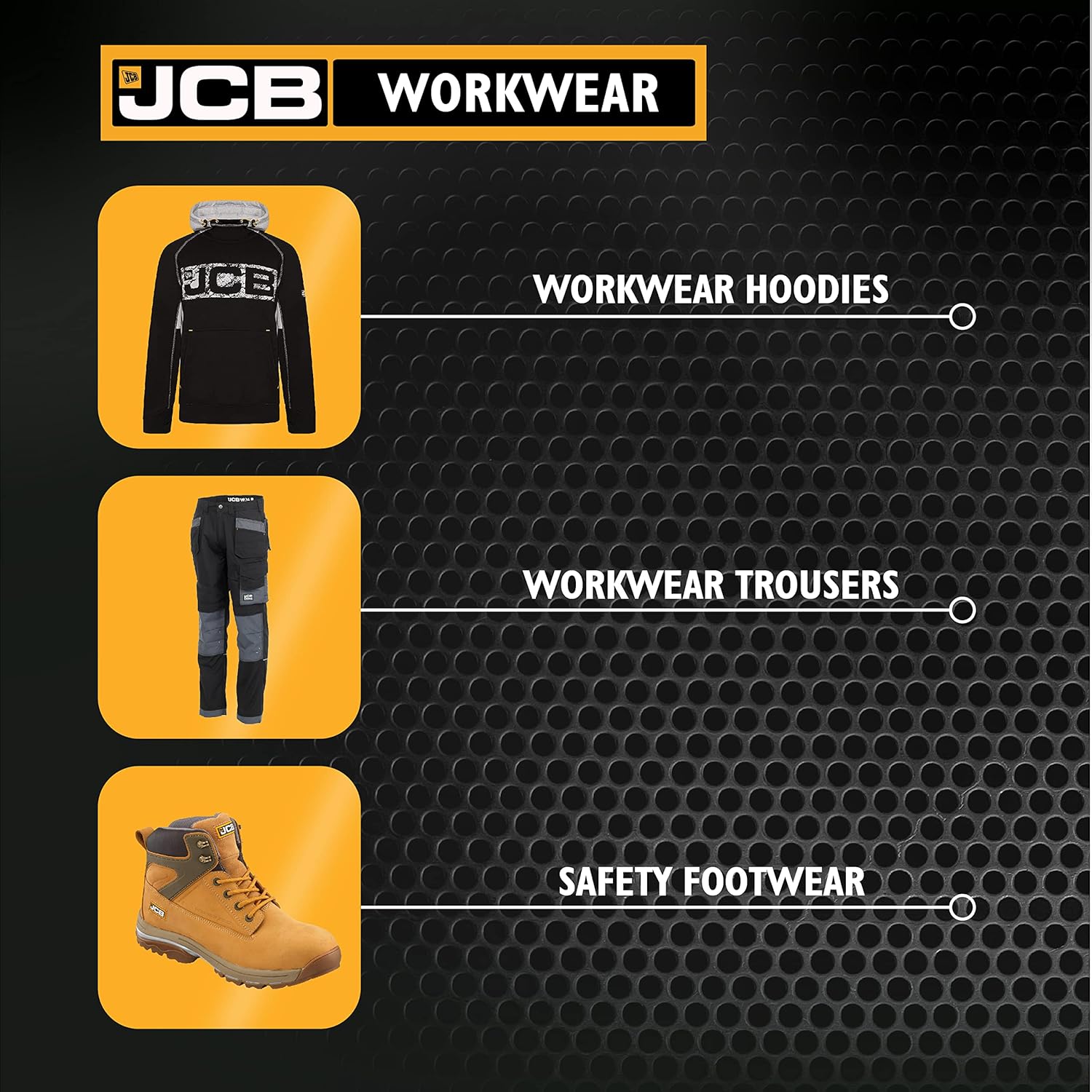 JCB - Safety Trainers for Men - 100% Spark Metal Free - Black Shoes - Waterproof - Glass Fibre Toecap - Work Sneakers For Men - Men Shoes