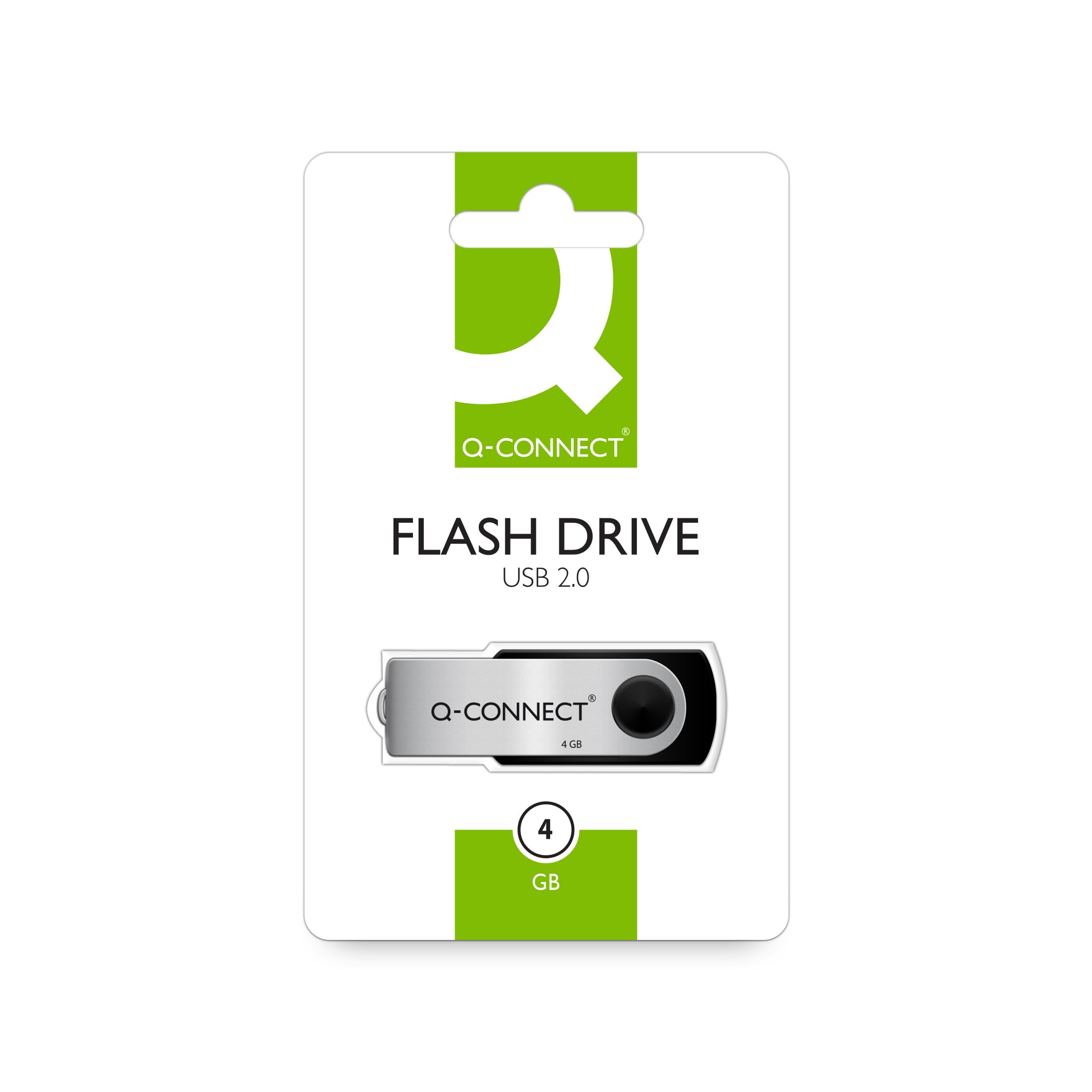 Memory Stick Q-CONNECT USB 4GB / Computer Accessories/Type-Capacity 4 GB/Kind-USB 2.0 / Material-Plastic/Colour-Silver/black/Size-4GB