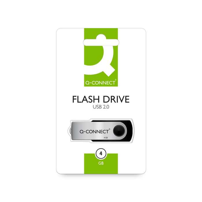 Memory Stick Q-CONNECT USB 4GB / Computer Accessories/Type-Capacity 4 GB/Kind-USB 2.0 / Material-Plastic/Colour-Silver/black/Size-4GB