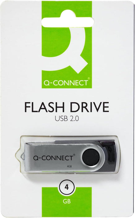 Memory Stick Q-CONNECT USB 4GB / Computer Accessories/Type-Capacity 4 GB/Kind-USB 2.0 / Material-Plastic/Colour-Silver/black/Size-4GB