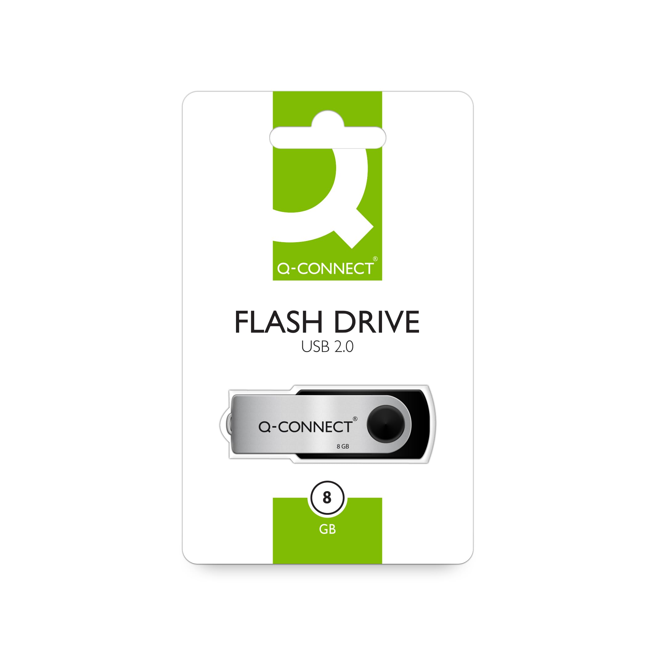 Memory Stick Q-CONNECT USB 8GB / Computer Accessories/Type-Capacity 8 GB/Kind-USB 2.0 / Material-Plastic/Colour-Silver/black/Size-8GB