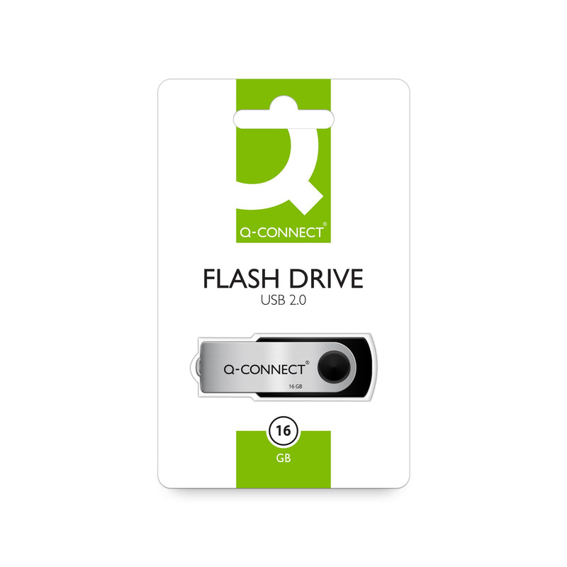 Memory Stick Q-CONNECT USB 16GB / Computer Accessories/Type-Capacity 16 GB/Kind-USB 2.0 / Material-Plastic/Colour-Silver/black/Size-16GB