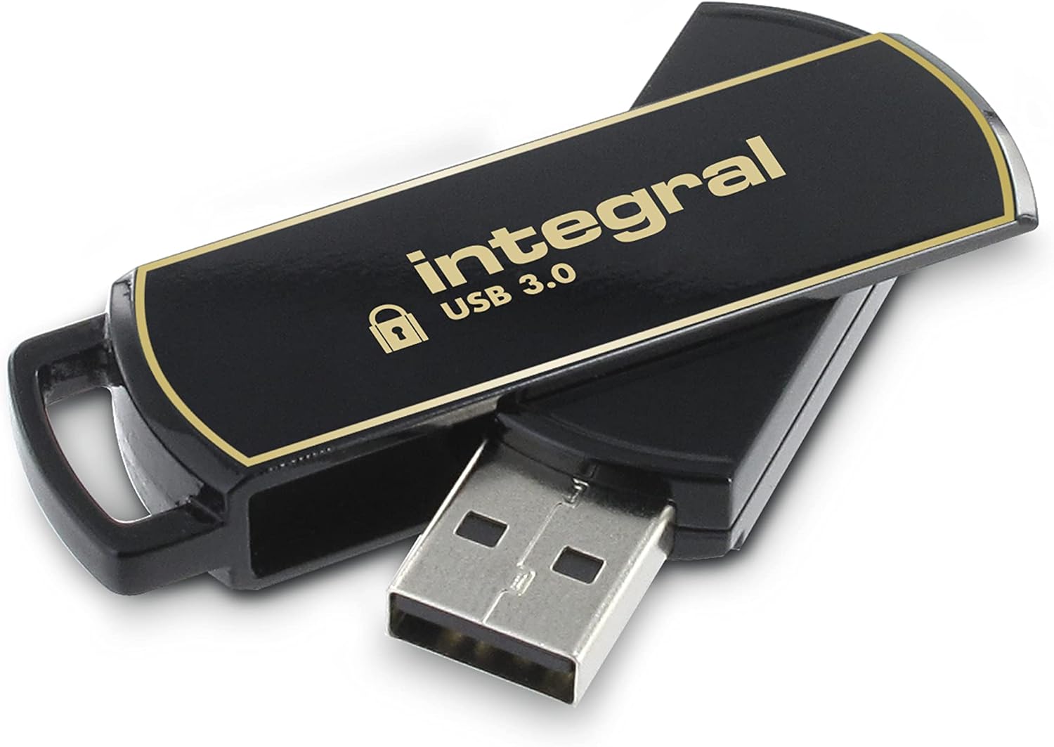 Integral 64GB Secure360 256-Bit Software Encrypted 3.0 USB Secure Flash Memory Drive - Working & Encrypted Dual Partition, Intelligent Password Attack Protection & 360 degree rotating casing