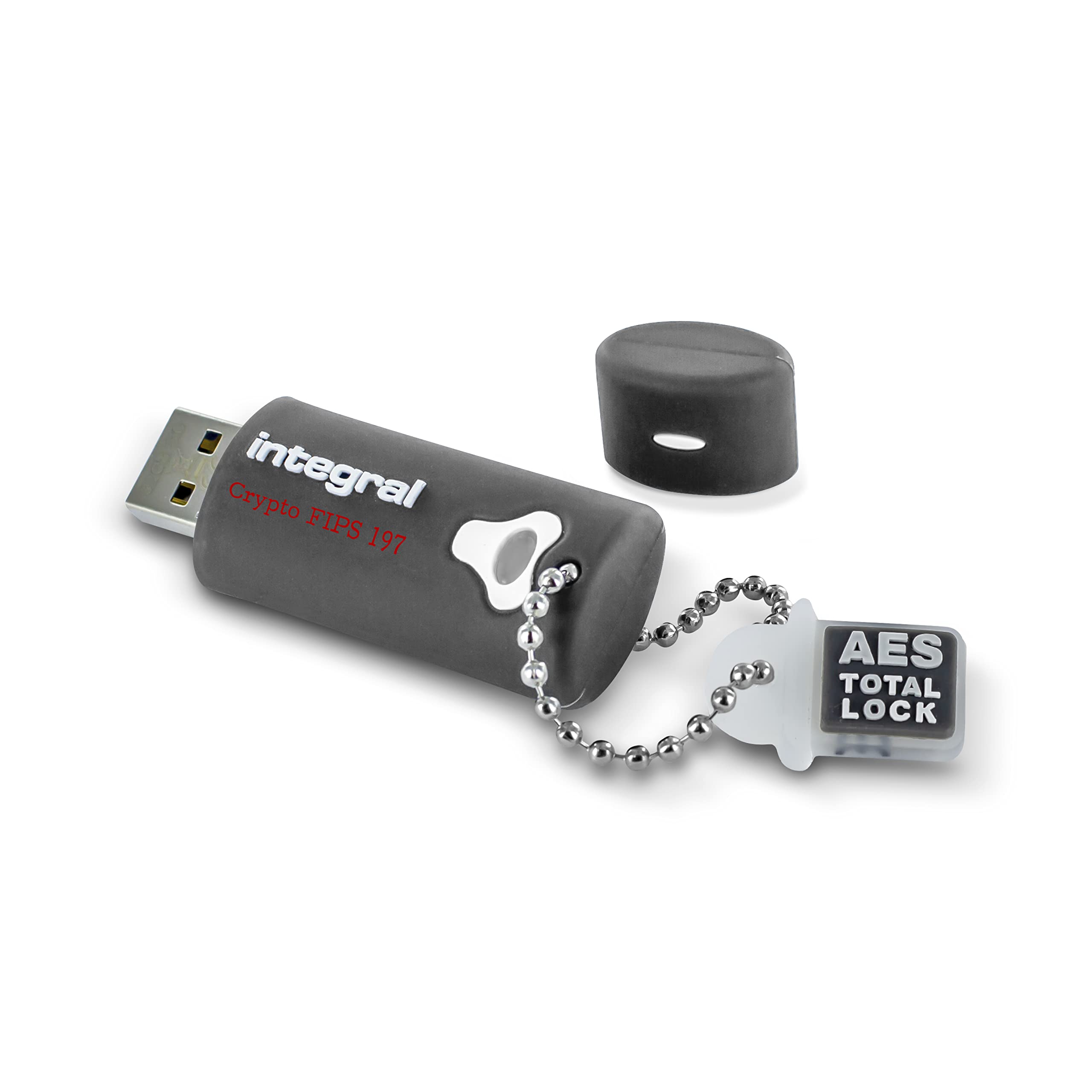 Integral 8GB Crypto-197 256-Bit Hardware Encrypted 3.0 USB Secure Flash Memory Drive - Certified to FIPS 197, Protection & Rugged Double-layer Waterproof Design XTS- AES