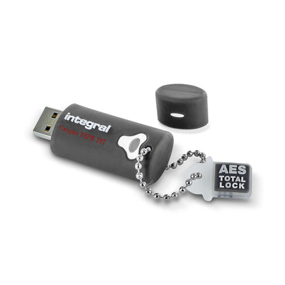 Integral 8GB Crypto-197 256-Bit Hardware Encrypted 3.0 USB Secure Flash Memory Drive - Certified to FIPS 197, Protection & Rugged Double-layer Waterproof Design XTS- AES