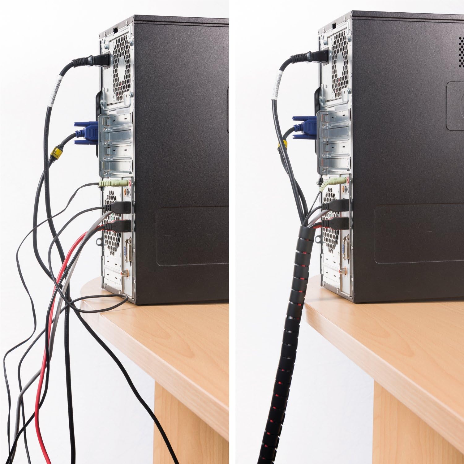 D-Line CZ252.5B Sleeve, TV Management Solution, Wire Tidy to Hide Organise & Protect Cables-2.5m Length, 25mm Outer Diameter-Black