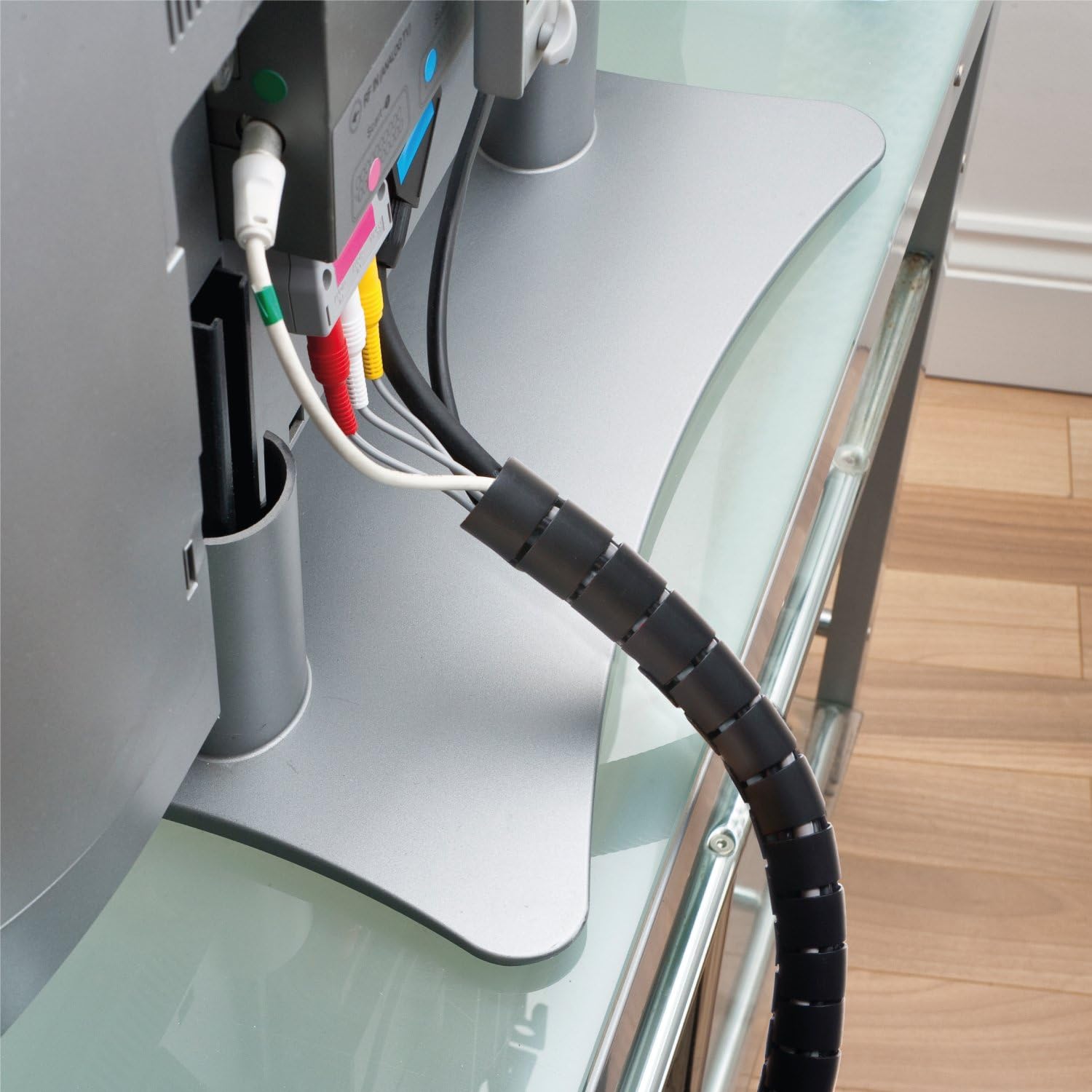 D-Line CZ252.5B Sleeve, TV Management Solution, Wire Tidy to Hide Organise & Protect Cables-2.5m Length, 25mm Outer Diameter-Black